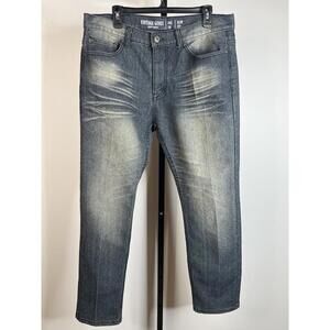 Vintage Genes Men Jeans Size 36x30 Blue Slim Fit Stretch Excellent Condition